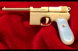 BROOMSTICK MAUSER: Made-To-Order-24K GOLD-PLATED-2mm Pinfire Gun