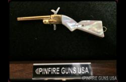 CUSTOM ORDER-SHOTGUN-24K Gold-Plated w/MOP-2Mm Pinfire Guns US