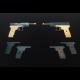 CUSTOM ORDER-GLOCK-dual grips-Gold/Blued 2mm Pinfire Pistol